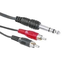 Hama Audio Connecting Cable 2 RCA Male Plugs - 6.3 mm Male Plug Stereo, 1.5 m (00043249)